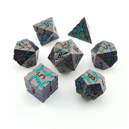 Verdant Ruin | Solid Metal Dice | 7 Piece Set