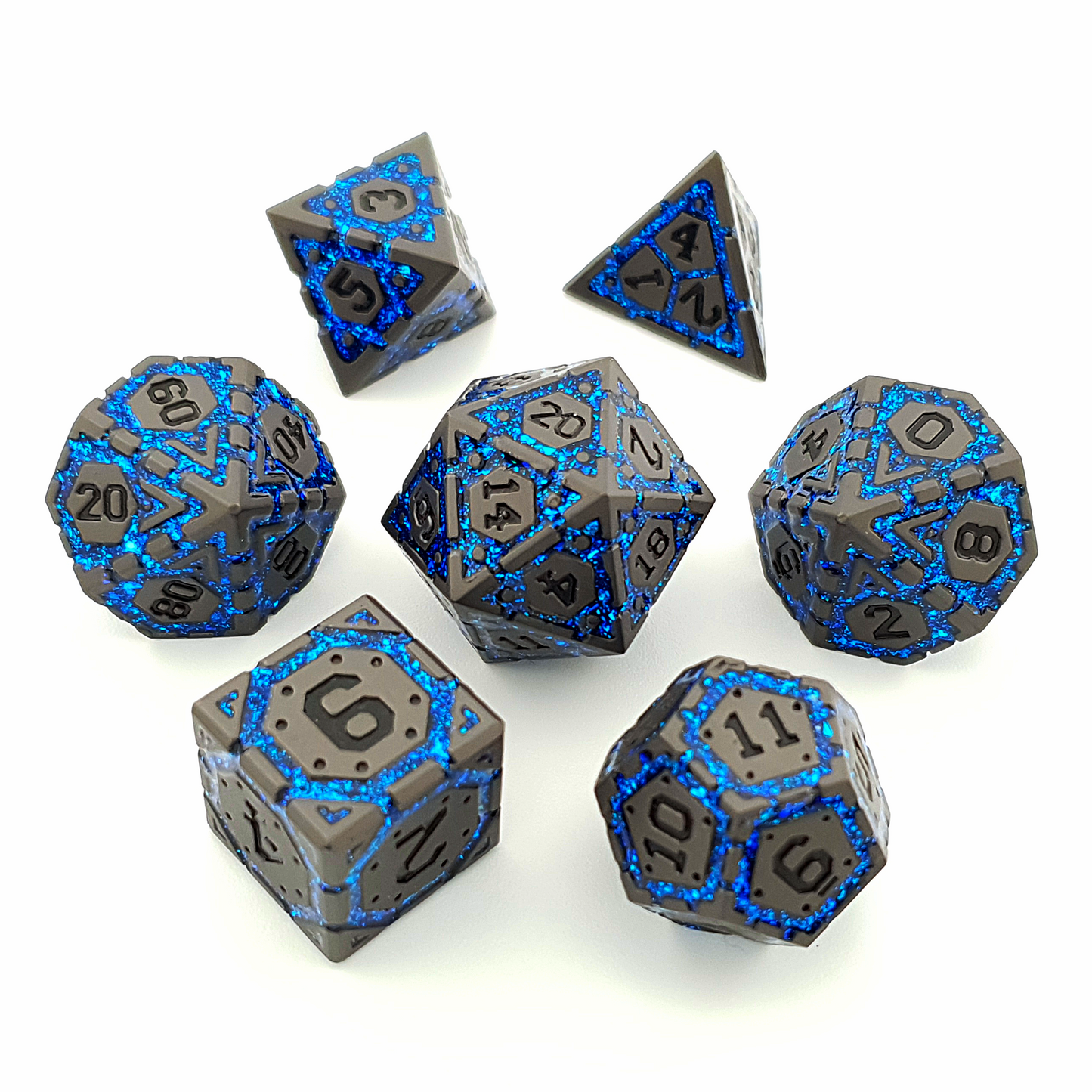 Cerulean Sigil | Solid Metal Dice | 7 Piece Set