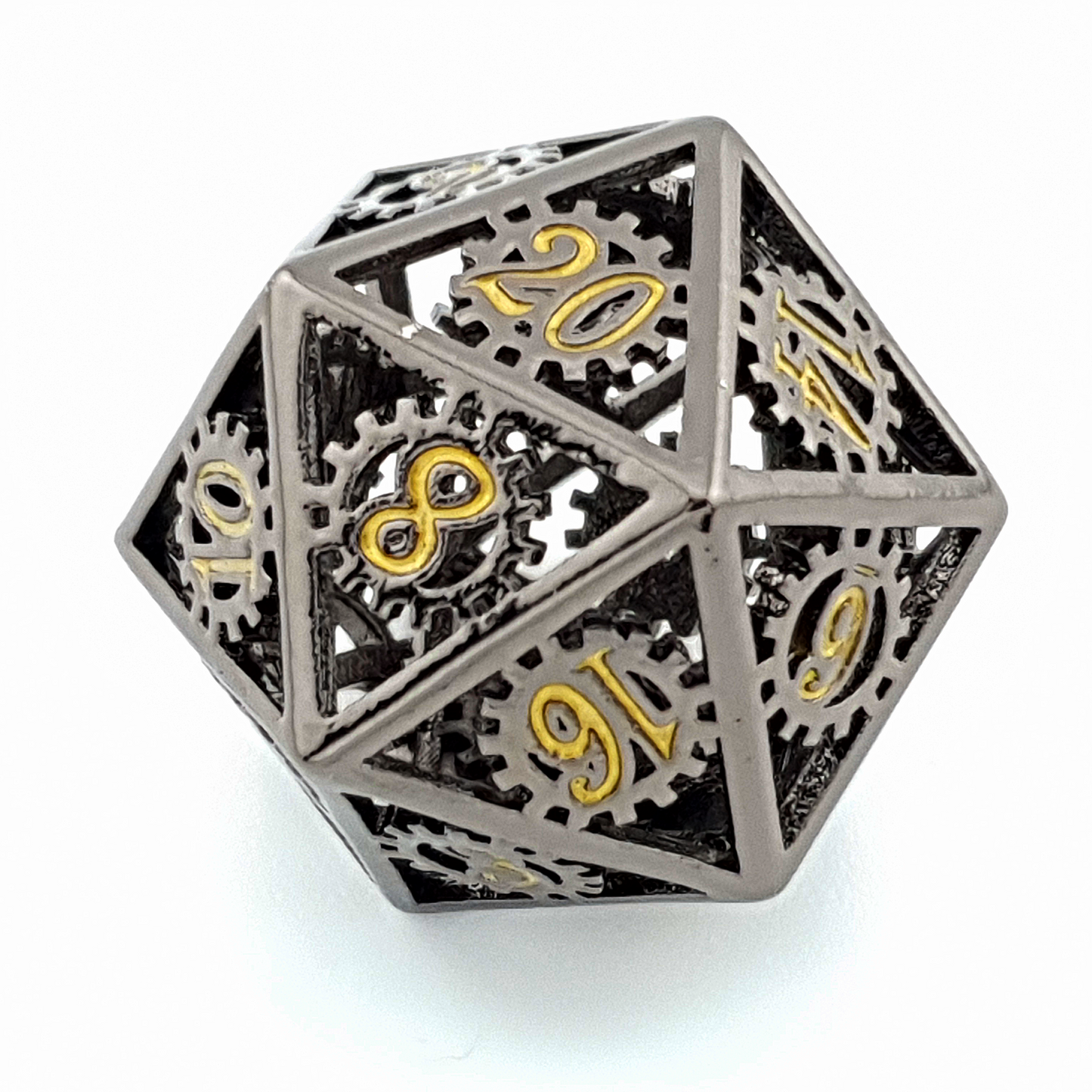 Gears of Fate | Hollow Metal Dice | 7 Piece Set