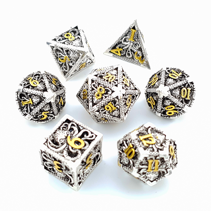 Kraken's Fate | Hollow Metal Dice | 7 Piece Set