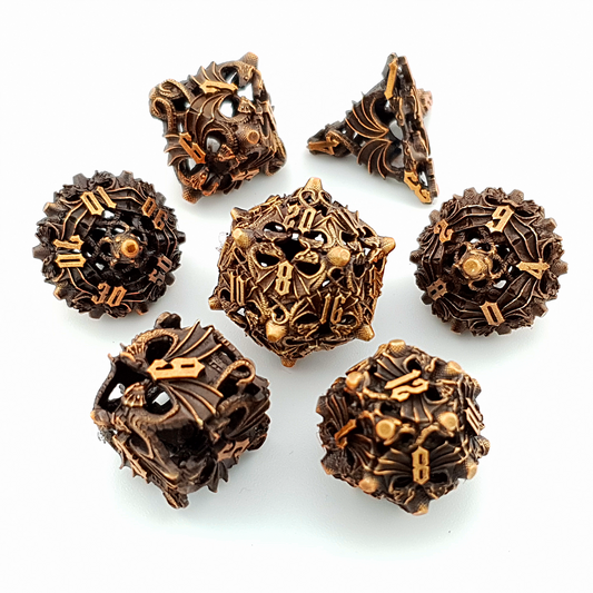 Eternal Wyrm | Hollow Metal Dice | 7 Piece Set