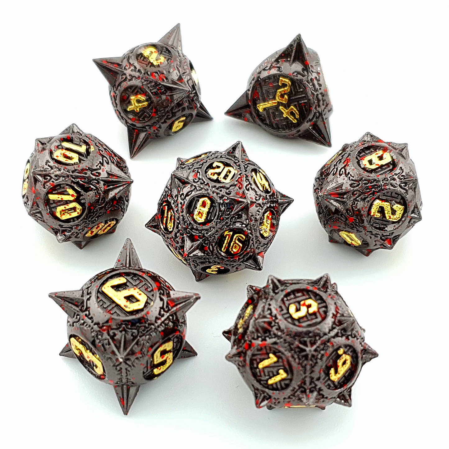 Mace of Malice | Solid Metal Dice | 7 Piece Set