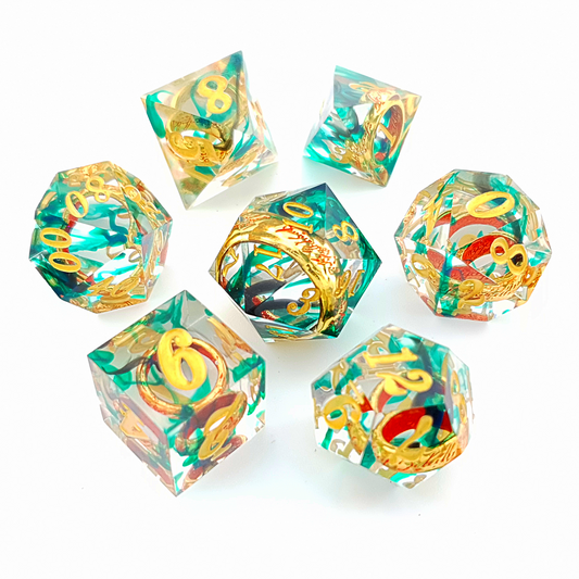 Ring of Envy | Sharp Edge Dice | 7 Piece Set