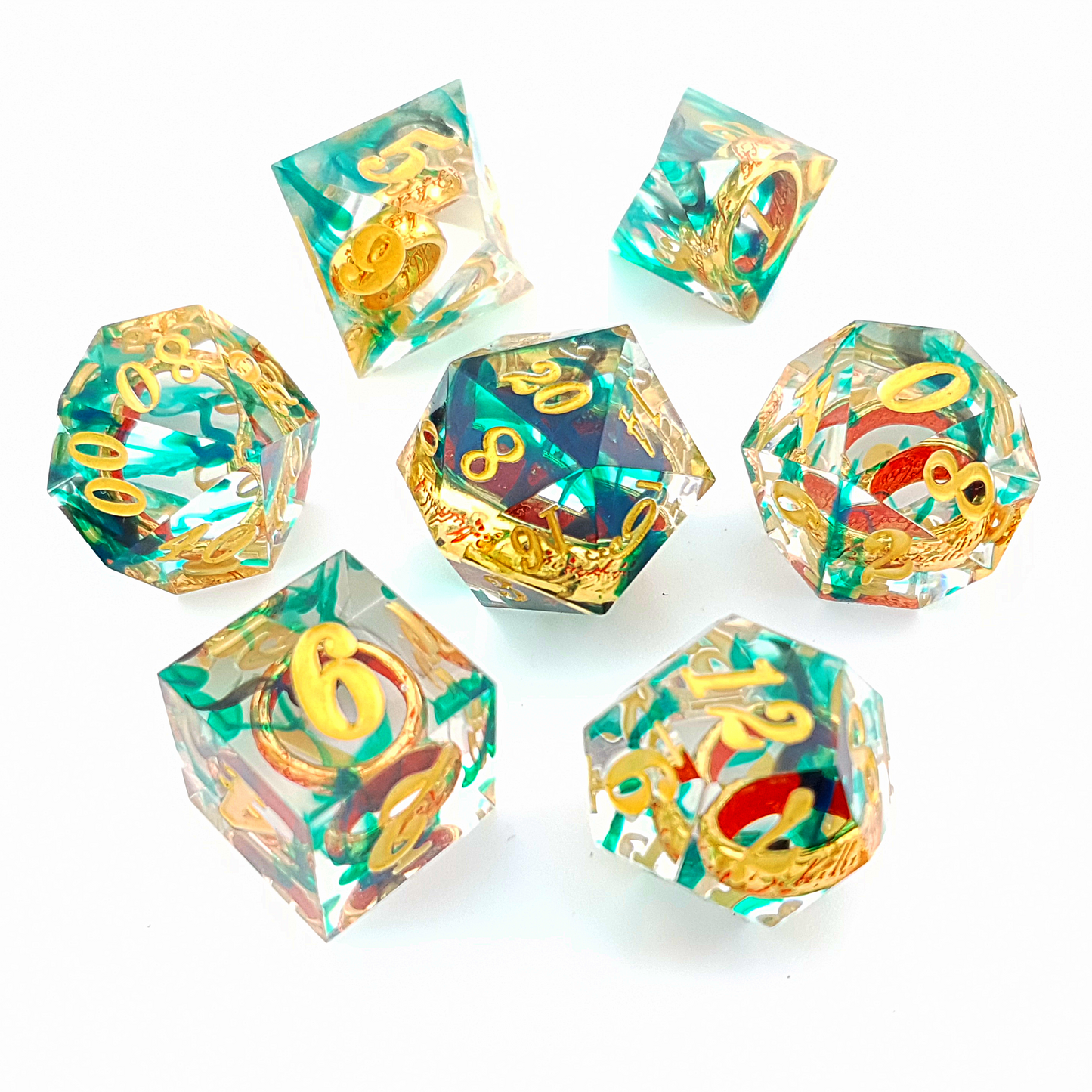 Ring of Envy | Sharp Edge Dice | 7 Piece Set