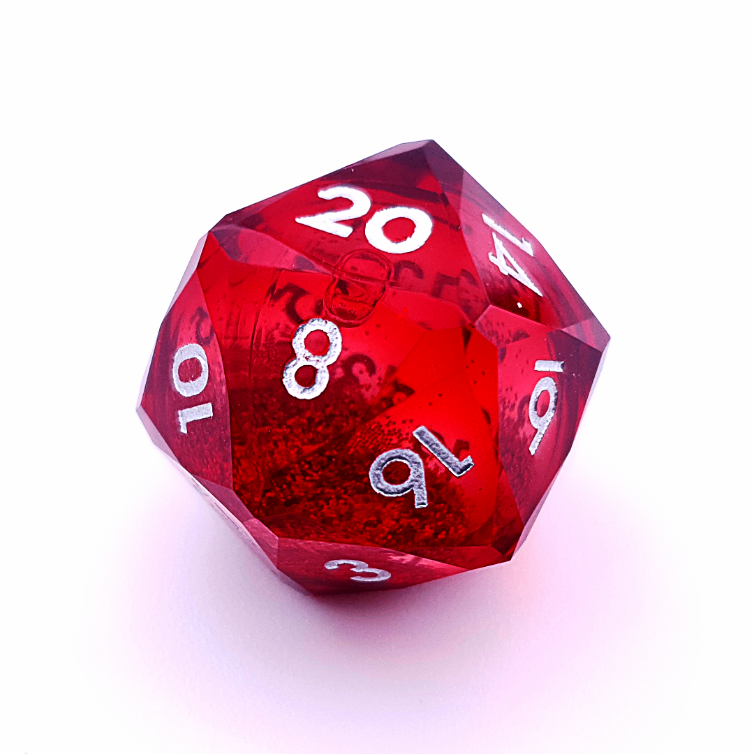 Bloodfire Prism | Diamond Cut Liquid Core | 7 Piece Dice Set