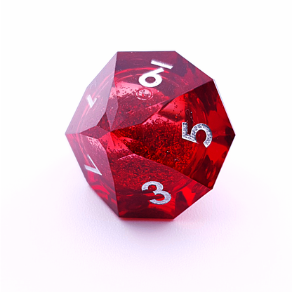 Bloodfire Prism | Diamond Cut Liquid Core | 7 Piece Dice Set