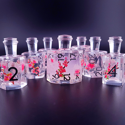 Elixir of Dreams | Potion Bottle Dice | Liquid Core | 7 Piece Dice Set