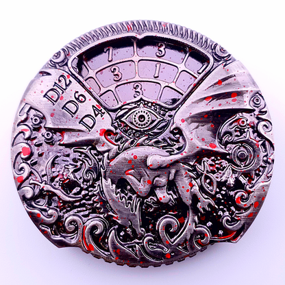 Drake's Gambit | Dice Spinner | Blood Spatter Silver