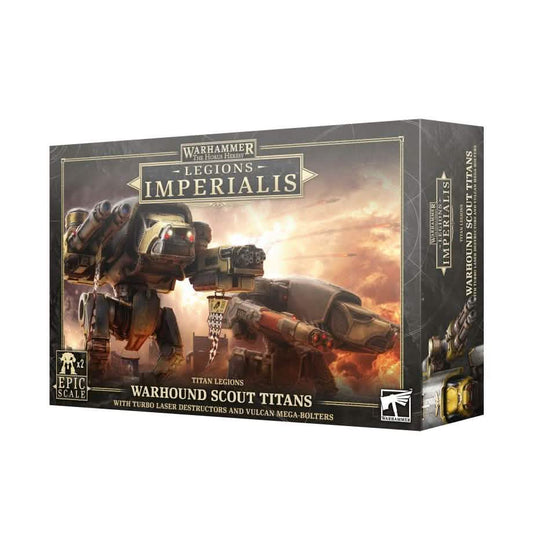 Legions Imperialis: Warhound Scout Titans – Warhammer miniature – Tabletop Dominion