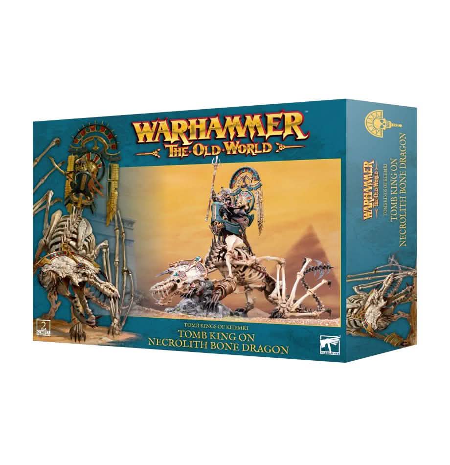 Tkk: Tomb King On Necrolith Bone Dragon – Warhammer miniature – Tabletop Dominion