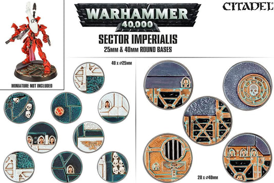 Sector Imperialis: 25 & 40Mm Round Bases – Warhammer miniature – Tabletop Dominion