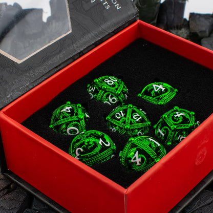 Round Dragon Metal Dice Set