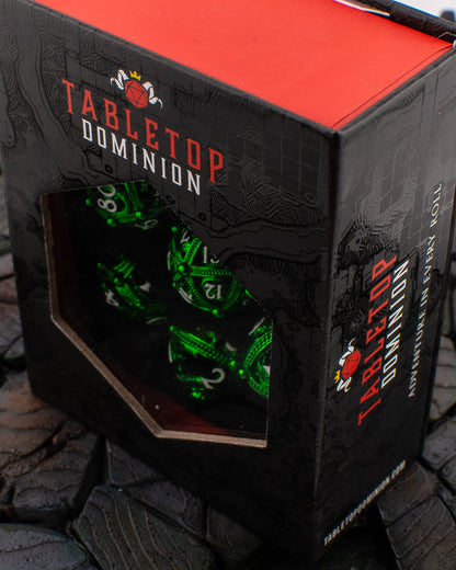 Round Dragon Metal Dice Set