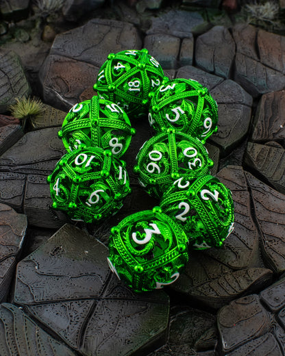 Round Dragon Metal Dice Set