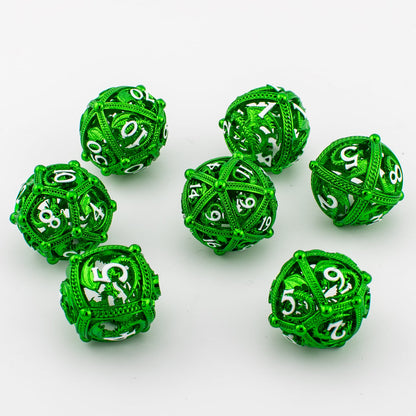 Round Dragon Metal Dice Set