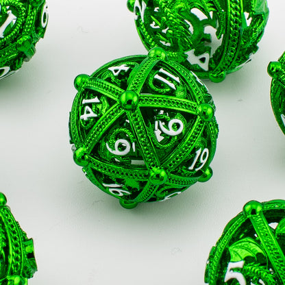 Round Dragon Metal Dice Set