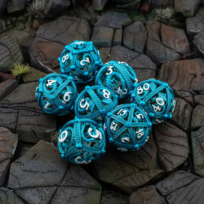 Round Dragon Metal Dice Set