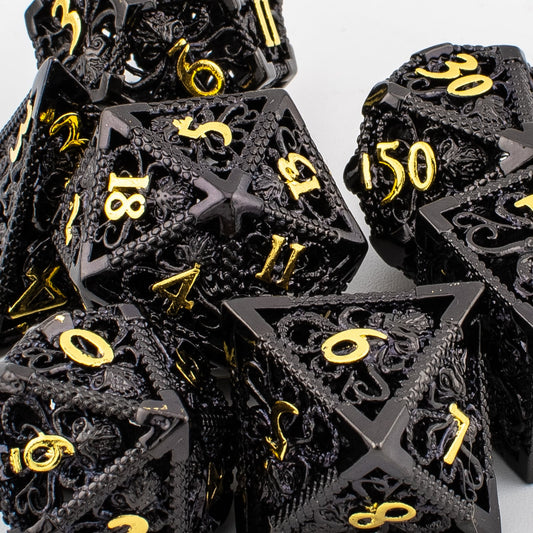 Hollow Octopus Metal Dice Set