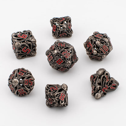 Hollow Skull Metal Dice Set