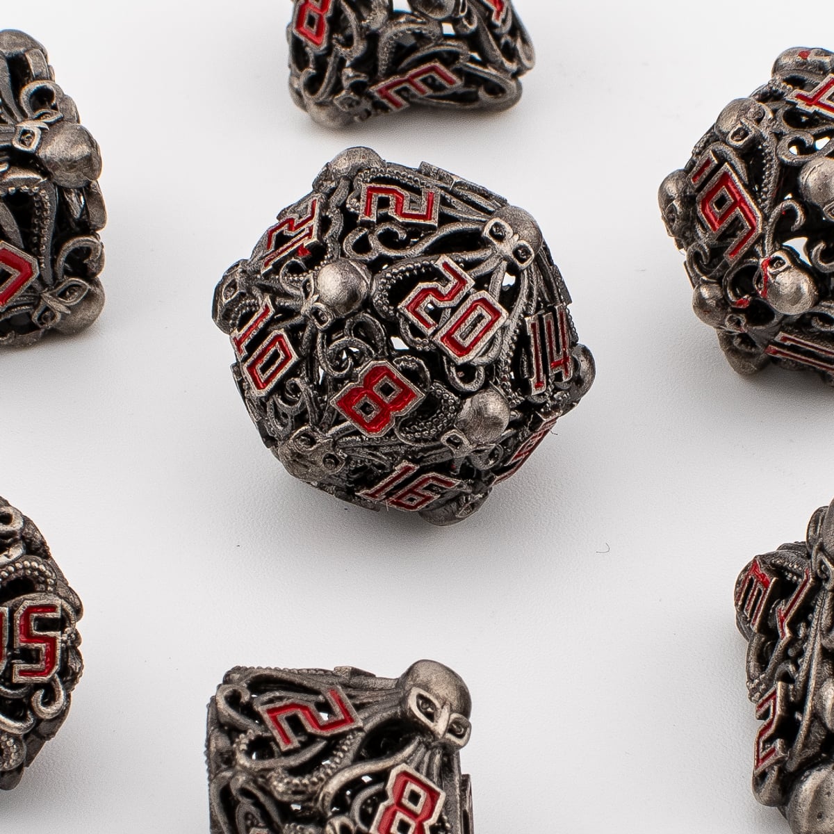 Hollow Skull Metal Dice Set