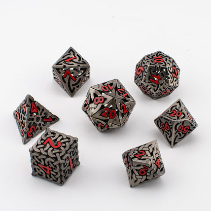 Hollow Maze Metal Dice Set