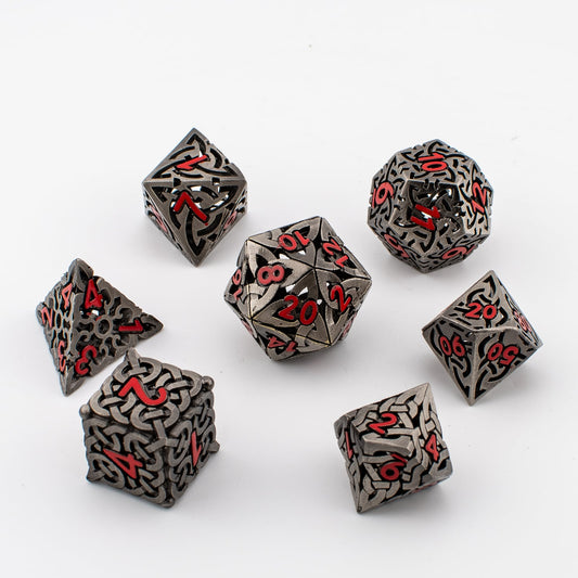 Hollow Maze Metal Dice Set