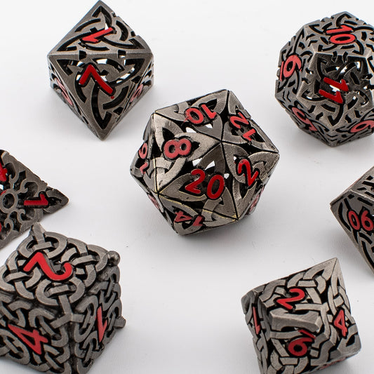 Hollow Maze Metal Dice Set