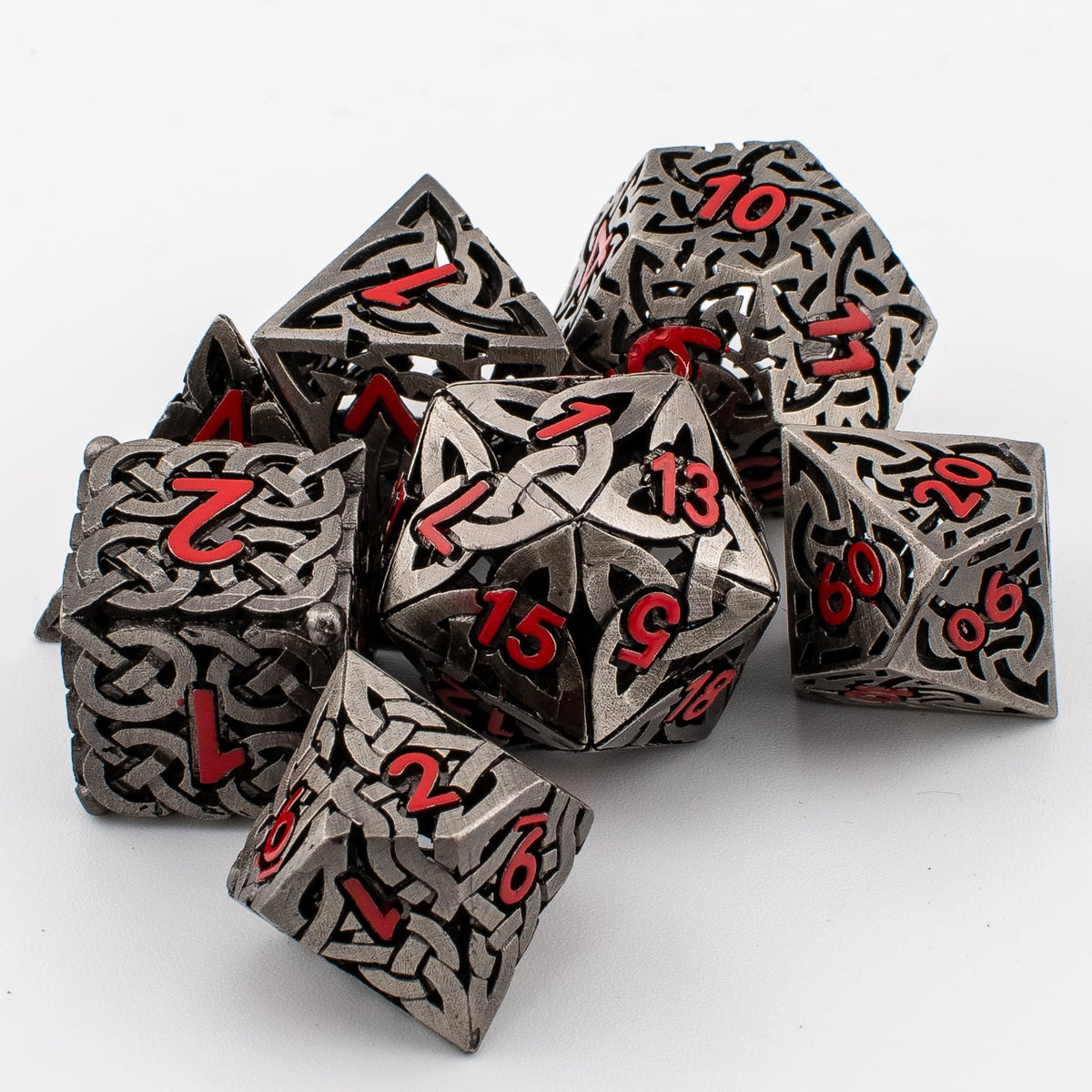 Hollow Maze Metal Dice Set