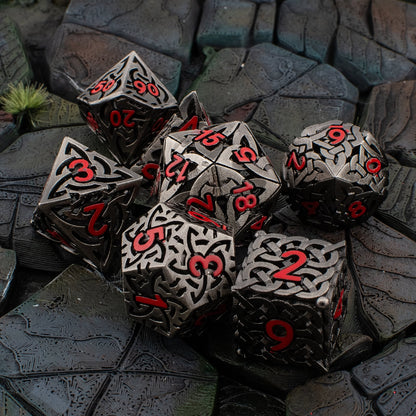 Hollow Maze Metal Dice Set