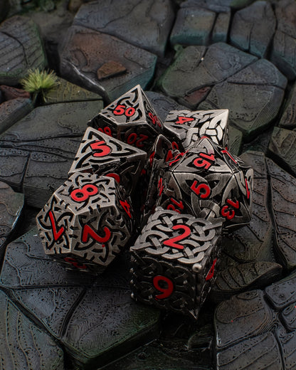 Hollow Maze Metal Dice Set