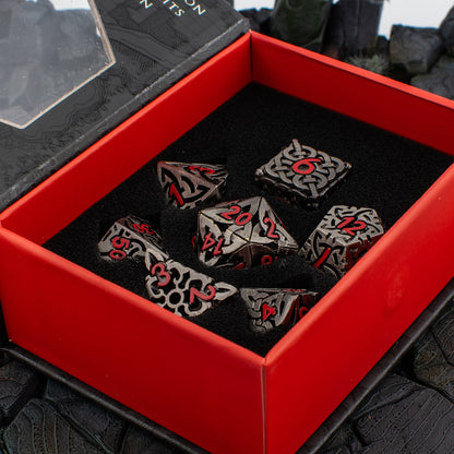Hollow Maze Metal Dice Set
