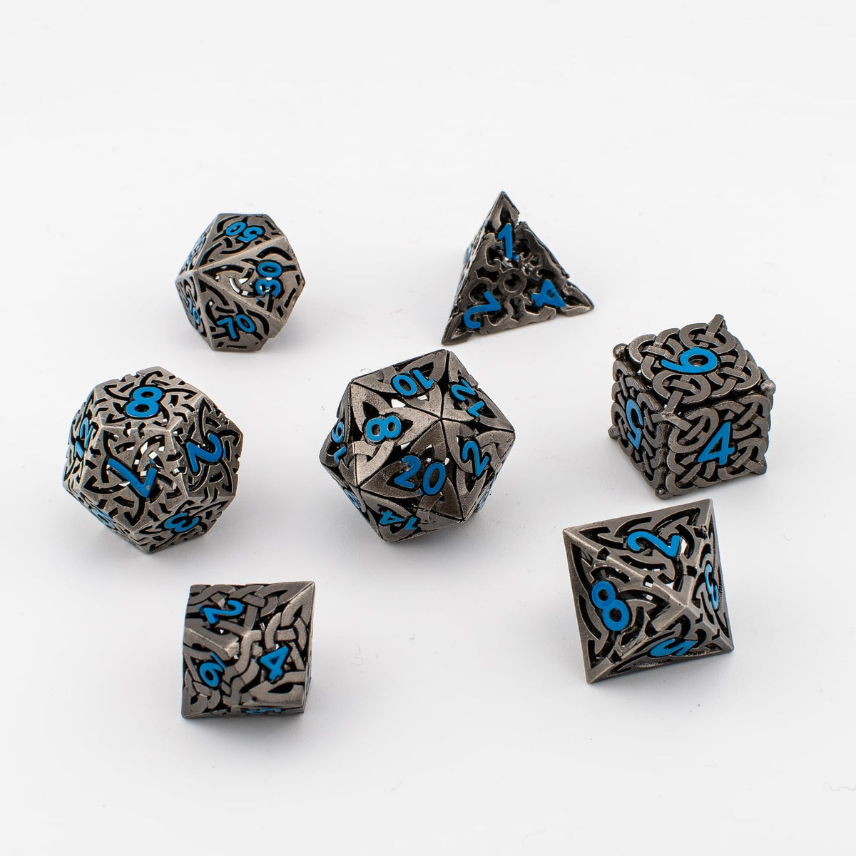 Hollow Maze Metal Dice Set