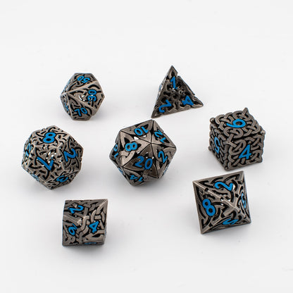 Hollow Maze Metal Dice Set
