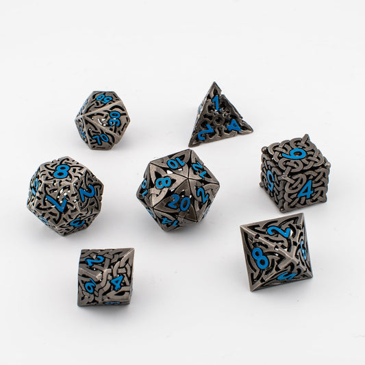 Hollow Maze Metal Dice Set