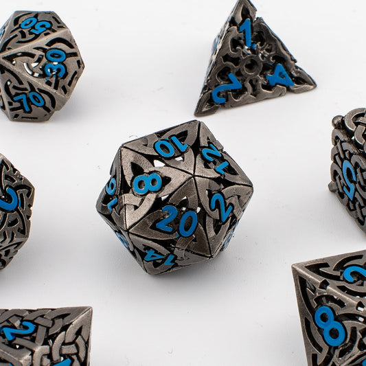 Hollow Maze Metal Dice Set