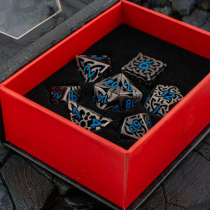 Hollow Maze Metal Dice Set