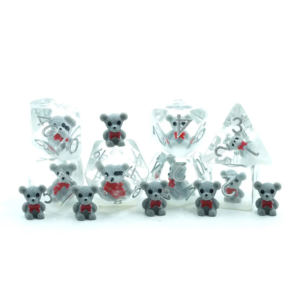 Teddy Bear | Soft Edge Dice | Resin | 7 Piece Set