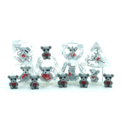 Teddy Bear | Soft Edge Dice | Resin | 7 Piece Set