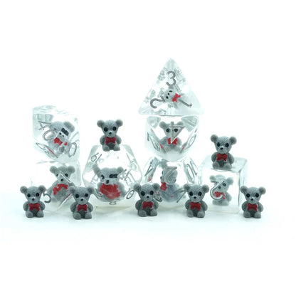 Teddy Bear | Soft Edge Dice | Resin | 7 Piece Set