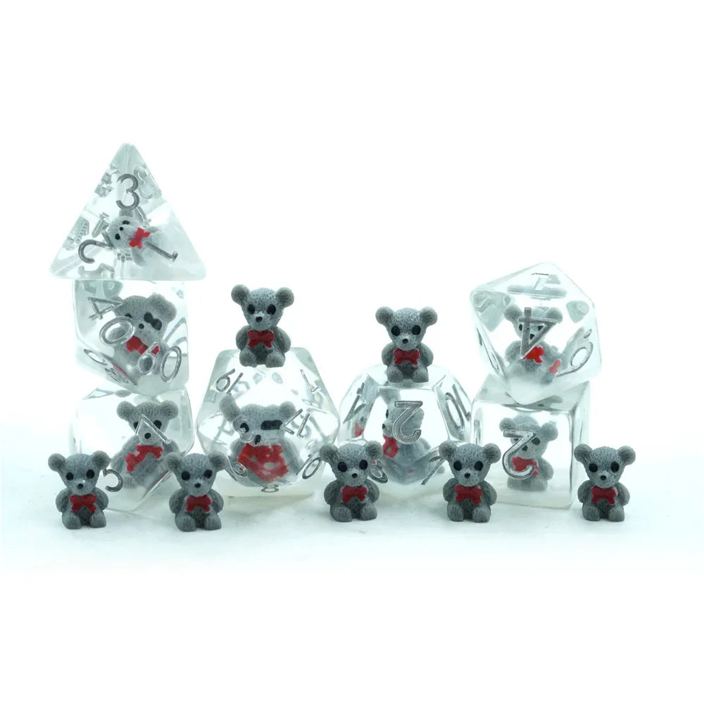 Teddy Bear | Soft Edge Dice | Resin | 7 Piece Set