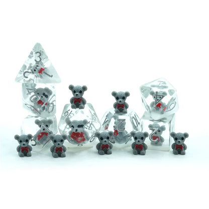 Teddy Bear | Soft Edge Dice | Resin | 7 Piece Set