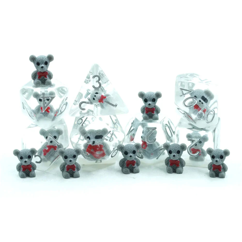 Teddy Bear | Soft Edge Dice | Resin | 7 Piece Set