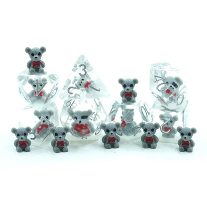 Teddy Bear | Soft Edge Dice | Resin | 7 Piece Set