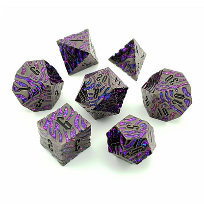 Arcane Fracture | Solid Metal Dice | 7 Piece Set