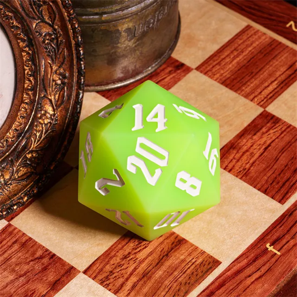 Jester's Bounce | 55mm Luminous D20 Silicone | Green