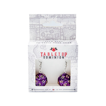 D20 Earrings | Transparent Red