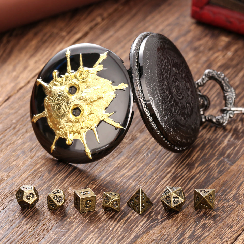 Death's Keeper | Pocket Watch Case | Black/Gold