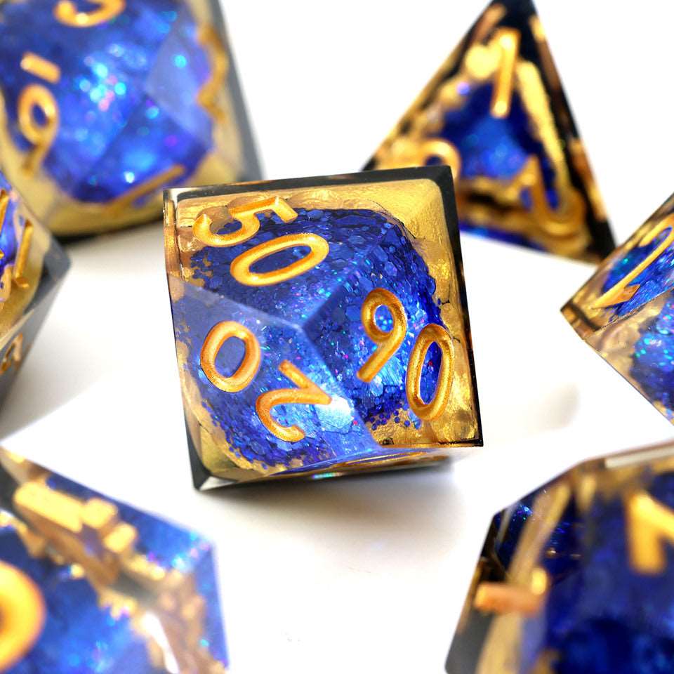 Azure Depths | Geode Dice | 7 Piece Set - Tabletop Dominion