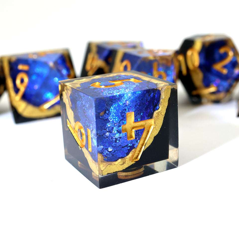 Azure Depths | Geode Dice | 7 Piece Set - Tabletop Dominion