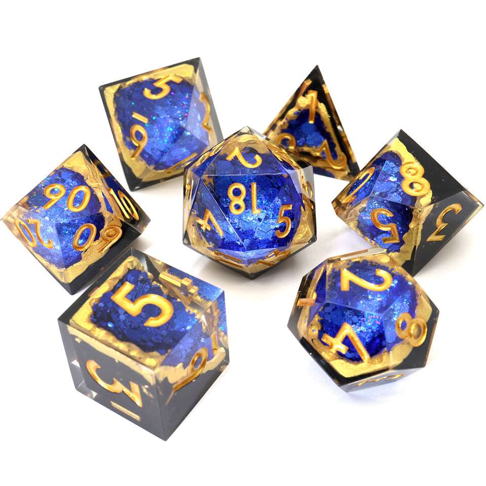 Azure Depths | Geode Dice | 7 Piece Set - Tabletop Dominion